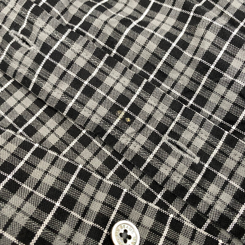 【中古品】【メンズ】 BEAMS JAPAN ビームス ジャパン 11-11-1207-563 LOOSE BUTTON DOWN SHIRT ルーズ ボタン ダウン シャツ 長袖 トップス 147-261023-ｍｓ-20-izu サイズ：M カラー：BLACBLK CHK 万代Net店