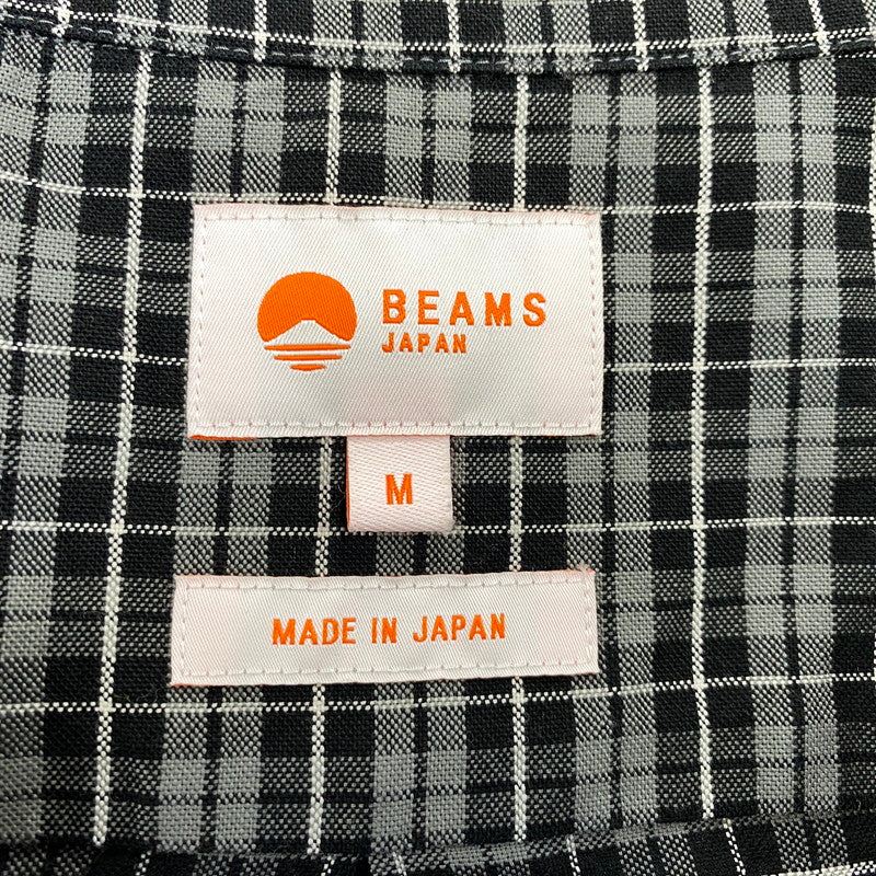 【中古品】【メンズ】 BEAMS JAPAN ビームス ジャパン 11-11-1207-563 LOOSE BUTTON DOWN SHIRT ルーズ ボタン ダウン シャツ 長袖 トップス 147-261023-ｍｓ-20-izu サイズ：M カラー：BLACBLK CHK 万代Net店