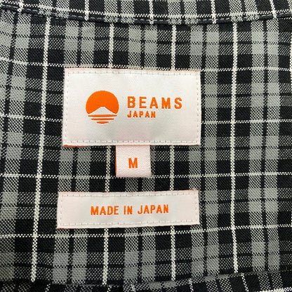 【中古品】【メンズ】 BEAMS JAPAN ビームス ジャパン 11-11-1207-563 LOOSE BUTTON DOWN SHIRT ルーズ ボタン ダウン シャツ 長袖 トップス 147-261023-ｍｓ-20-izu サイズ：M カラー：BLACBLK CHK 万代Net店