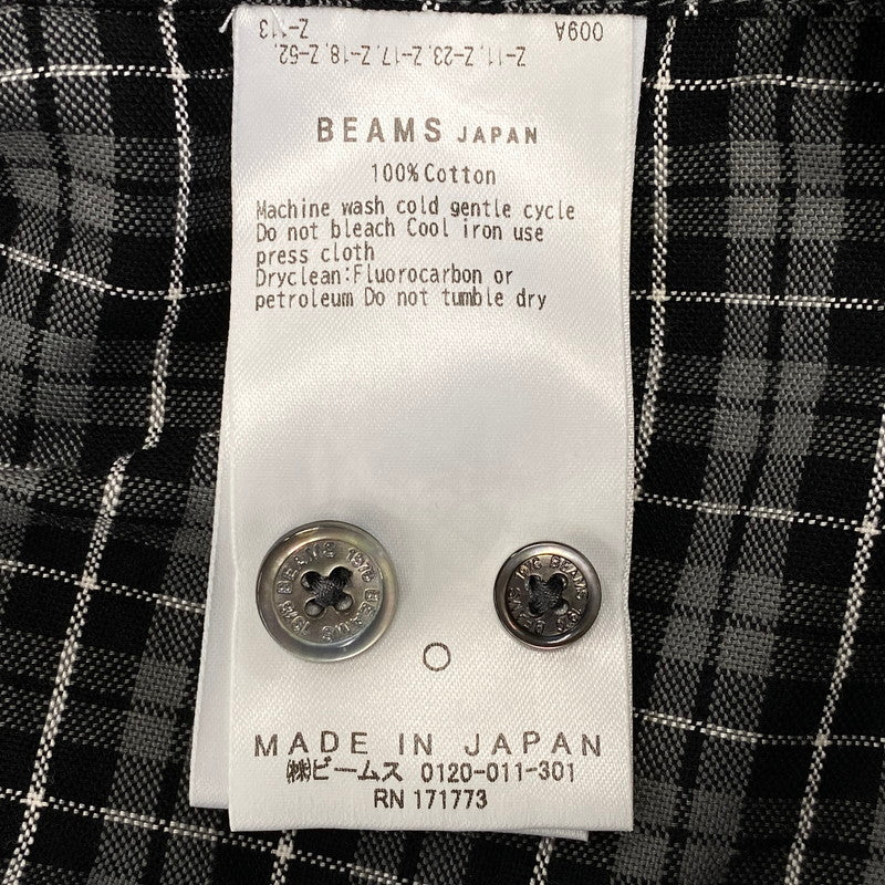 【中古品】【メンズ】 BEAMS JAPAN ビームス ジャパン 11-11-1207-563 LOOSE BUTTON DOWN SHIRT ルーズ ボタン ダウン シャツ 長袖 トップス 147-261023-ｍｓ-20-izu サイズ：M カラー：BLACBLK CHK 万代Net店