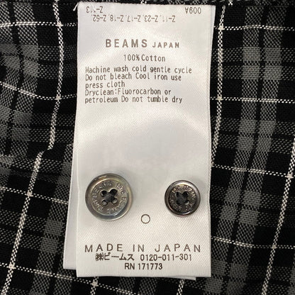 【中古品】【メンズ】 BEAMS JAPAN ビームス ジャパン 11-11-1207-563 LOOSE BUTTON DOWN SHIRT ルーズ ボタン ダウン シャツ 長袖 トップス 147-261023-ｍｓ-20-izu サイズ：M カラー：BLACBLK CHK 万代Net店