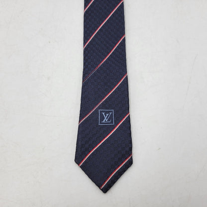 【中古品】【メンズ】 LOUIS VUITTON ルイ・ヴィトン M78755 クラヴァット エク 8CM ネクタイ 179-261013-as-16-izu カラー：ネイビー 万代Net店