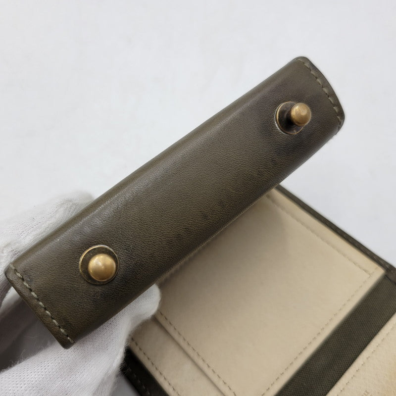 【中古品】【メンズ/レディース】 M+ エムピウ MILLEFOGLIE 2 P30 ミッレフォッリエ 財布 200-261013-as-28-izu カラー：カーキ系 万代Net店