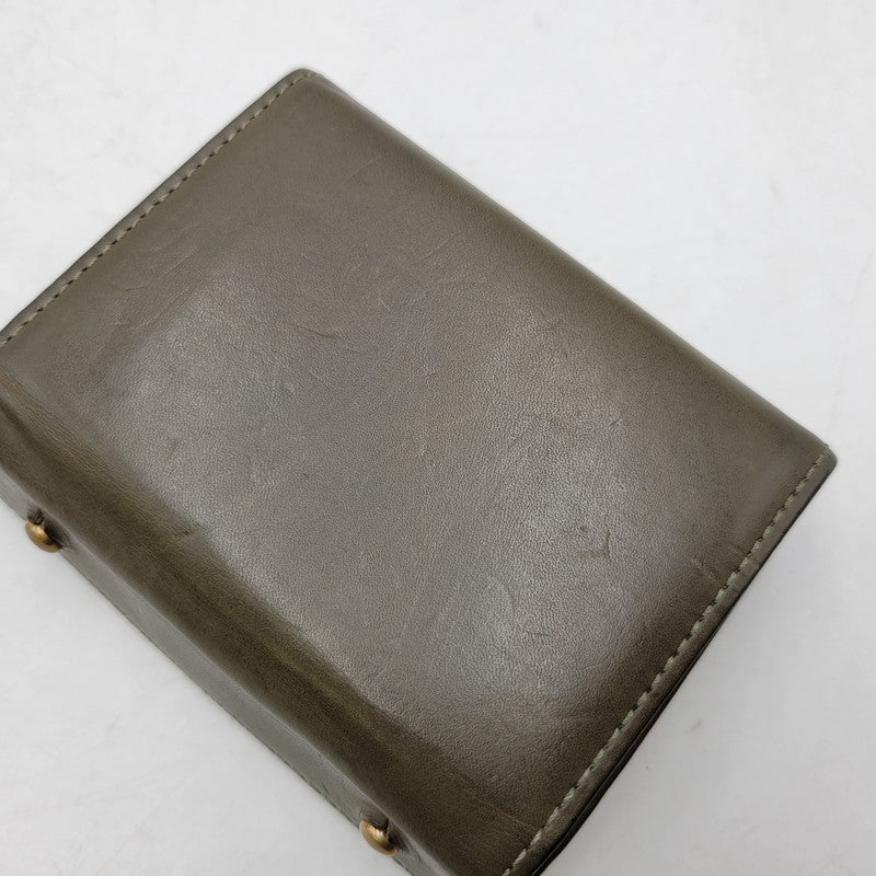 【中古品】【メンズ/レディース】 M+ エムピウ MILLEFOGLIE 2 P30 ミッレフォッリエ 財布 200-261013-as-28-izu カラー：カーキ系 万代Net店