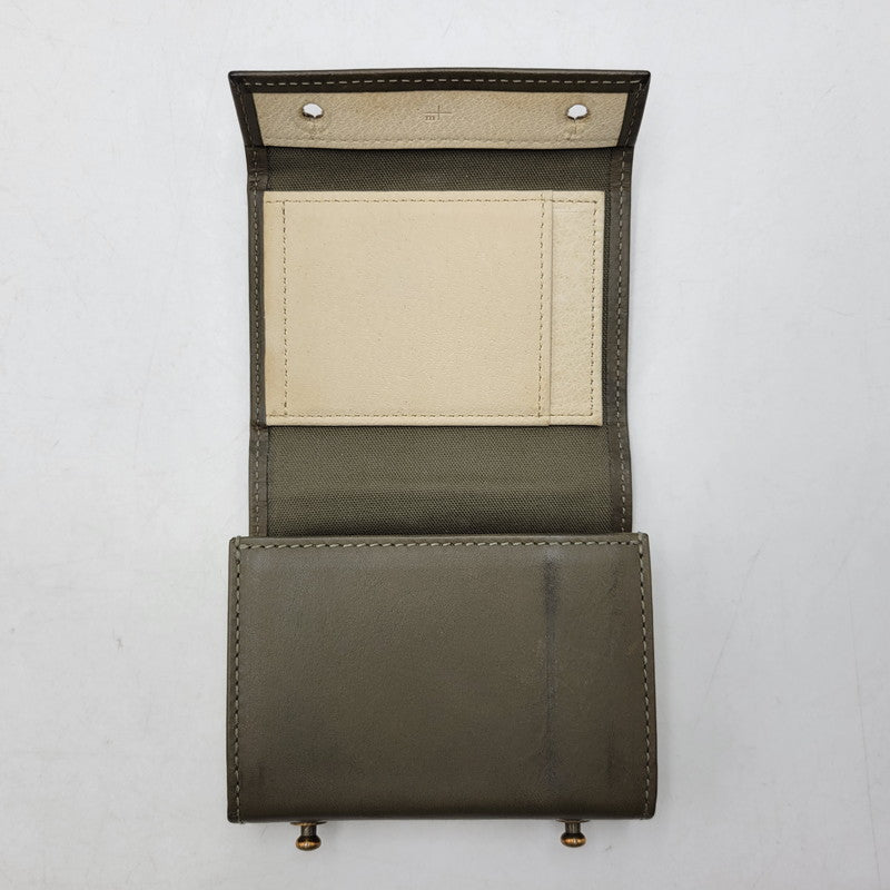 【中古品】【メンズ/レディース】 M+ エムピウ MILLEFOGLIE 2 P30 ミッレフォッリエ 財布 200-261013-as-28-izu カラー：カーキ系 万代Net店