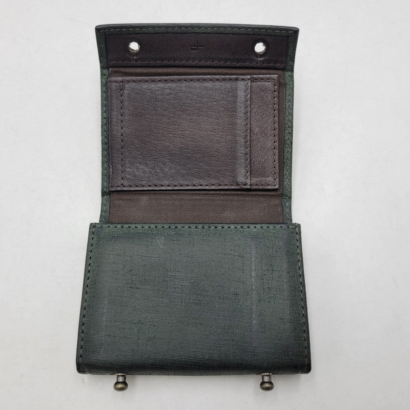 【中古品】【メンズ/レディース】 M+ エムピウ MILLEFOGLIE II P25 QUADRETTI MF2P25_QGN ミッレフォッリエ2 P25 クアドレッティ 財布 200-261013-as-32-izu カラー：グリーン 万代Net店