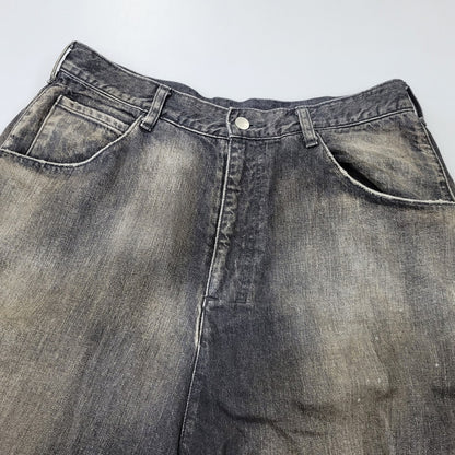 【中古品】【メンズ】 ANCELLM アンセルム ANC-PT149-A DENIM PAINTER SHORTS デニム ペインター ショーツ ハーフパンツ ショートパンツ 151-261014-sm-06-izu サイズ：2 カラー：ブラック 万代Net店