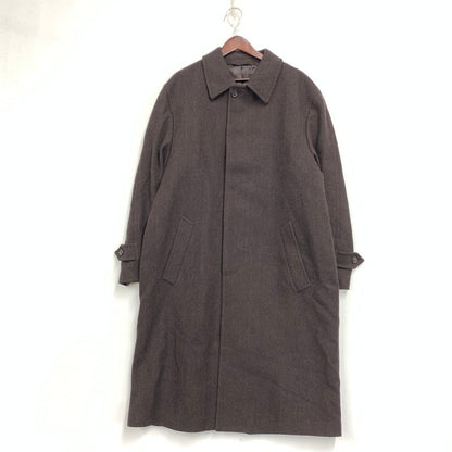 【中古品】【メンズ】 BROOKS BROTHERS ブルックスブラザーズ イタリア製 HERRINGBONE WOOL SOUTIEN COLLAR COAT ヘリンボーン ウール ステンカラーコート アウター 141-261015-ya-12-izu サイズ：42R カラー：ブラウン 万代Net店