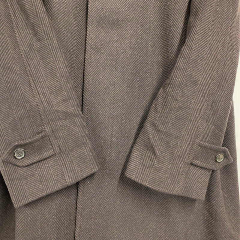 【中古品】【メンズ】 BROOKS BROTHERS ブルックスブラザーズ イタリア製 HERRINGBONE WOOL SOUTIEN COLLAR COAT ヘリンボーン ウール ステンカラーコート アウター 141-261015-ya-12-izu サイズ：42R カラー：ブラウン 万代Net店