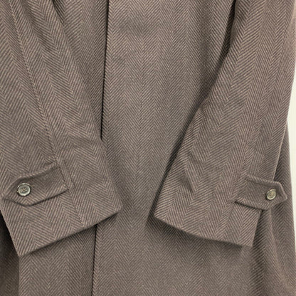 【中古品】【メンズ】 BROOKS BROTHERS ブルックスブラザーズ イタリア製 HERRINGBONE WOOL SOUTIEN COLLAR COAT ヘリンボーン ウール ステンカラーコート アウター 141-261015-ya-12-izu サイズ：42R カラー：ブラウン 万代Net店