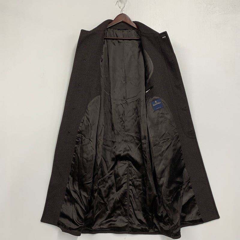 【中古品】【メンズ】 BROOKS BROTHERS ブルックスブラザーズ イタリア製 HERRINGBONE WOOL SOUTIEN COLLAR COAT ヘリンボーン ウール ステンカラーコート アウター 141-261015-ya-12-izu サイズ：42R カラー：ブラウン 万代Net店