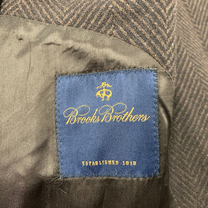【中古品】【メンズ】 BROOKS BROTHERS ブルックスブラザーズ イタリア製 HERRINGBONE WOOL SOUTIEN COLLAR COAT ヘリンボーン ウール ステンカラーコート アウター 141-261015-ya-12-izu サイズ：42R カラー：ブラウン 万代Net店