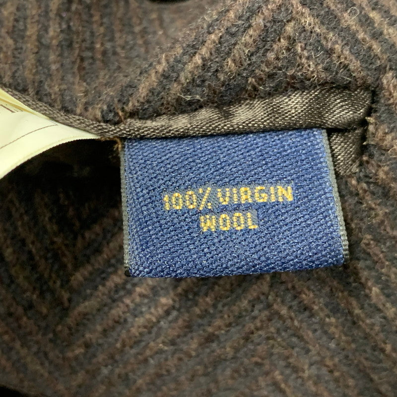 【中古品】【メンズ】 BROOKS BROTHERS ブルックスブラザーズ イタリア製 HERRINGBONE WOOL SOUTIEN COLLAR COAT ヘリンボーン ウール ステンカラーコート アウター 141-261015-ya-12-izu サイズ：42R カラー：ブラウン 万代Net店