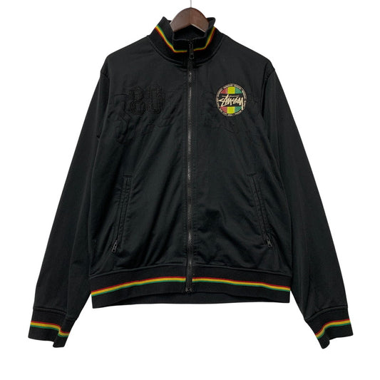 【中古品】【メンズ】 STUSSY AUTHENTIC GEAR ステューシー オーセンティック ギア RASTER COLLAR TRACK JACKET ラスタカラー トラックジャケット 142-261013-as-19-izu サイズ：M カラー：ブラック 万代Net店