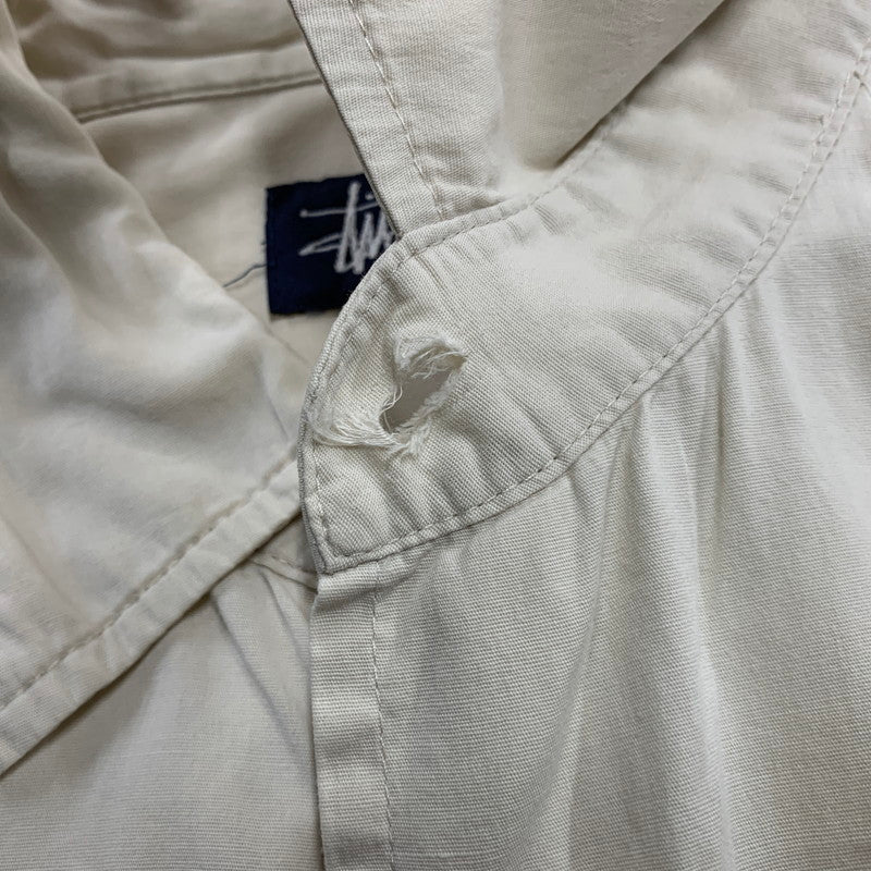 【中古品】【メンズ】 OLD STUSSY オールド ステューシー 紺タグ USA製 90’S LS SHIRT ロングスリーブ シャツ トップス 長袖 142-261013-cs-03-izu サイズ：不明 カラー：アイボリー 万代Net店