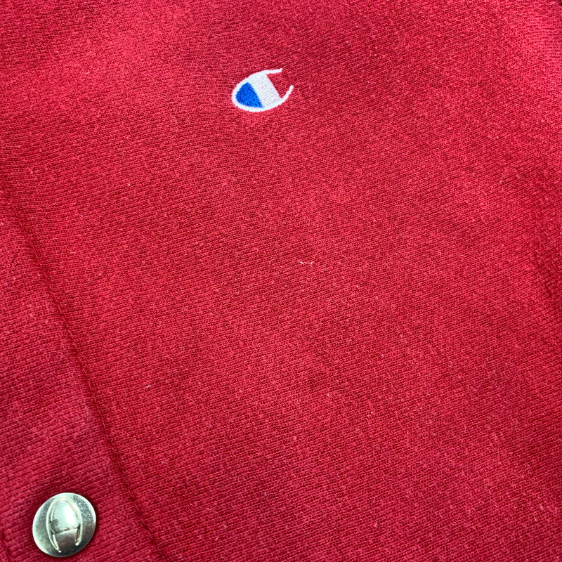 【中古品】【メンズ】 CHAMPION チャンピオン USA製 90’S REVERSE WEAVE SNAP BUTTON CARDIGAN リバース ウィーブ スナップ ボタン カーディガン トップス 長袖 146-261013-cs-05-izu サイズ：L カラー：レッド 万代Net店