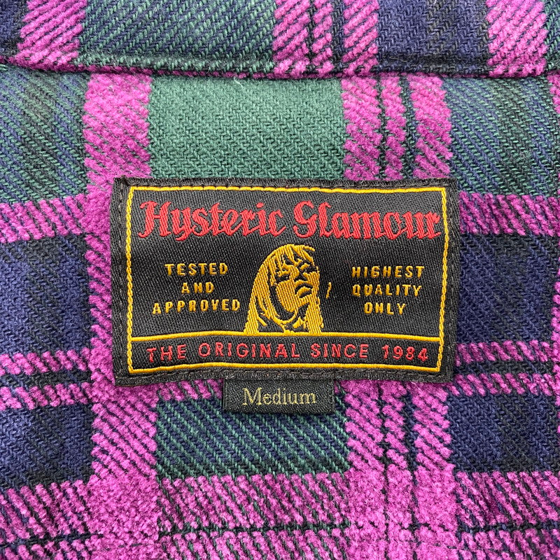 【中古品】【メンズ】 HYSTERIC GLAMOUR ヒステリックグラマー 02183AH03 REVOLUTION SOUNDS CPO SHIRT レボリューション サウンズ シーピーオー シャツ トップス 長袖 140-261015-cs-02-izu サイズ：M カラー：グリーン×パープル 万代Net店
