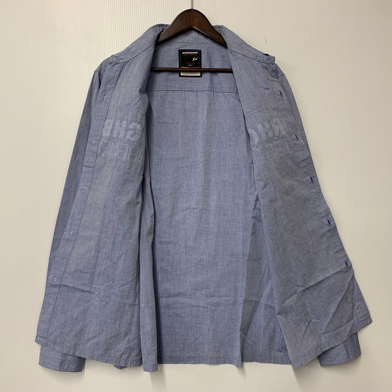 【中古品】【メンズ】 NEIGHBORHOOD ネイバーフッド×FRAGMENT フラグメント 2 POCKET LS SHIRT ポケット ロングスリーブ シャツ トップス 長袖 142-261013-cs-02-izu サイズ：L カラー：ライトブルー 万代Net店