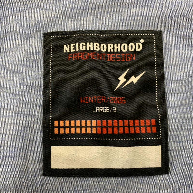 【中古品】【メンズ】 NEIGHBORHOOD ネイバーフッド×FRAGMENT フラグメント 2 POCKET LS SHIRT ポケット ロングスリーブ シャツ トップス 長袖 142-261013-cs-02-izu サイズ：L カラー：ライトブルー 万代Net店