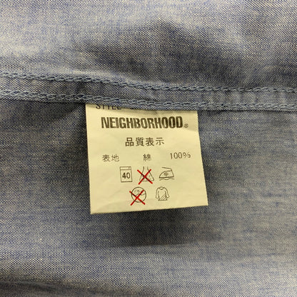 【中古品】【メンズ】 NEIGHBORHOOD ネイバーフッド×FRAGMENT フラグメント 2 POCKET LS SHIRT ポケット ロングスリーブ シャツ トップス 長袖 142-261013-cs-02-izu サイズ：L カラー：ライトブルー 万代Net店
