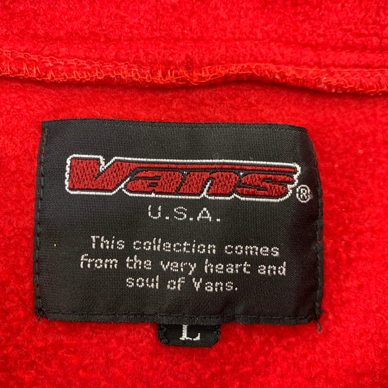 【中古品】【メンズ】 VANS バンズ HALF ZIP FLEECE JACKET ハーフ ジップ フリース ジャケット アウター トップス 146-261020-ms-03-izu サイズ：L カラー：レッド 万代Net店