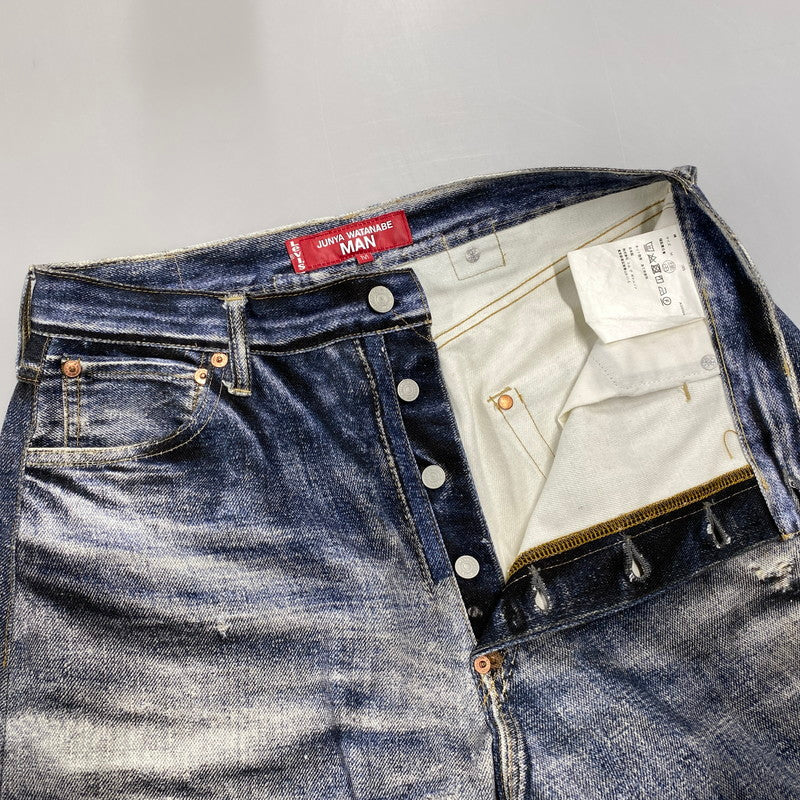【中古品】【メンズ】 コムデギャルソンジュンヤワタナベマン × LEVI'S リーバイス × BERBERJIN インクジェットプリント パンツ 151-261013-kh-06-izu サイズ：M カラー：ブルー系 万代Net店