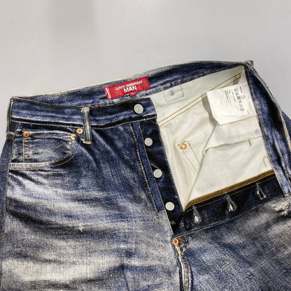 【中古品】【メンズ】 コムデギャルソンジュンヤワタナベマン × LEVI'S リーバイス × BERBERJIN インクジェットプリント パンツ 151-261013-kh-06-izu サイズ：M カラー：ブルー系 万代Net店