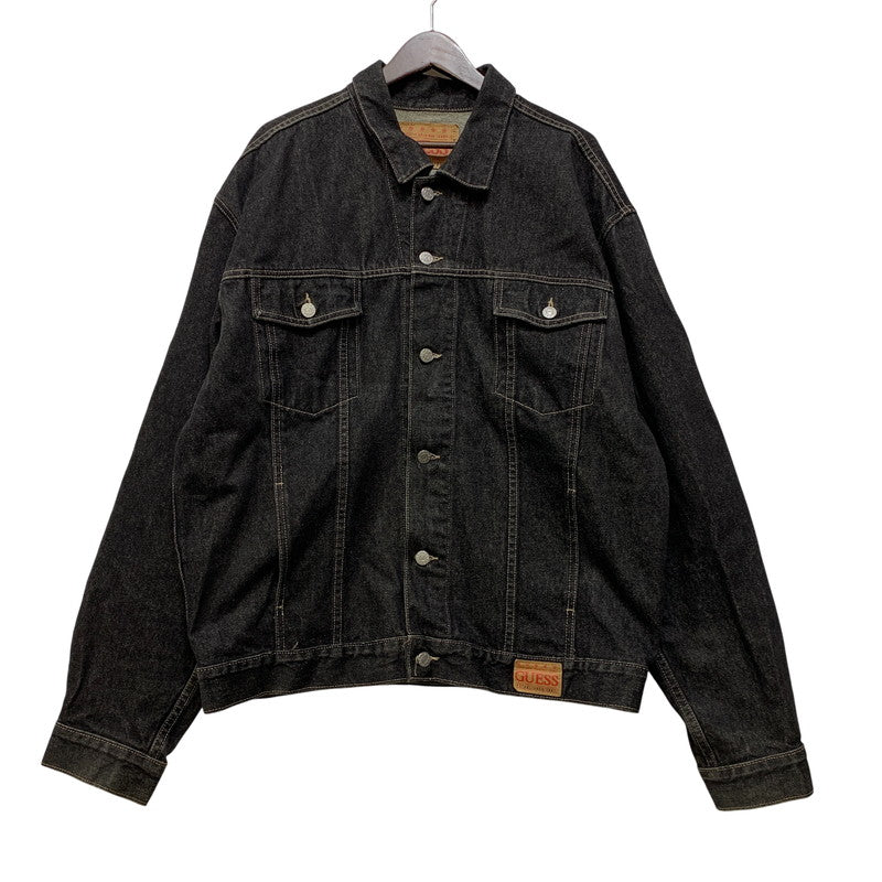 【中古品】【メンズ】 GUESS ゲス 39807 USA製 DENIM TRACKER JACKET デニム トラッカー ジャケット 146-261020-ms-07-izu サイズ：2XL カラー：ブラック 万代Net店