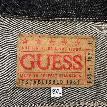 【中古品】【メンズ】 GUESS ゲス 39807 USA製 DENIM TRACKER JACKET デニム トラッカー ジャケット 146-261020-ms-07-izu サイズ：2XL カラー：ブラック 万代Net店