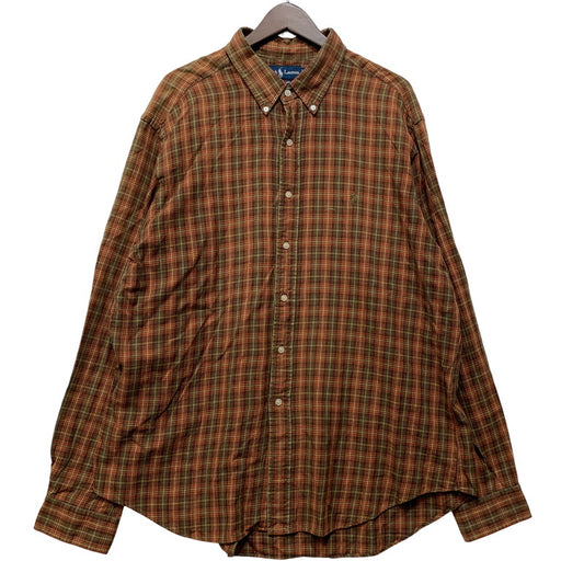 【中古品】【メンズ】 RALPH LAUREN ラルフローレン CLASSIC FIT BD L S CHECK SHIRT クラシック フィット チェックシャツ 長袖 トップス 146-261020-ms-02-izu サイズ：XXL カラー：ブラウン 万代Net店