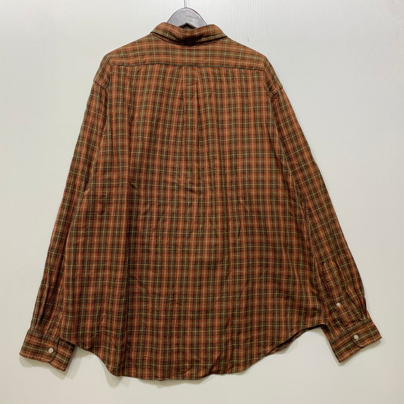 【中古品】【メンズ】 RALPH LAUREN ラルフローレン CLASSIC FIT BD L S CHECK SHIRT クラシック フィット チェックシャツ 長袖 トップス 146-261020-ms-02-izu サイズ：XXL カラー：ブラウン 万代Net店