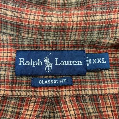 【中古品】【メンズ】 RALPH LAUREN ラルフローレン CLASSIC FIT BD L S CHECK SHIRT クラシック フィット チェックシャツ 長袖 トップス 146-261020-ms-02-izu サイズ：XXL カラー：ブラウン 万代Net店