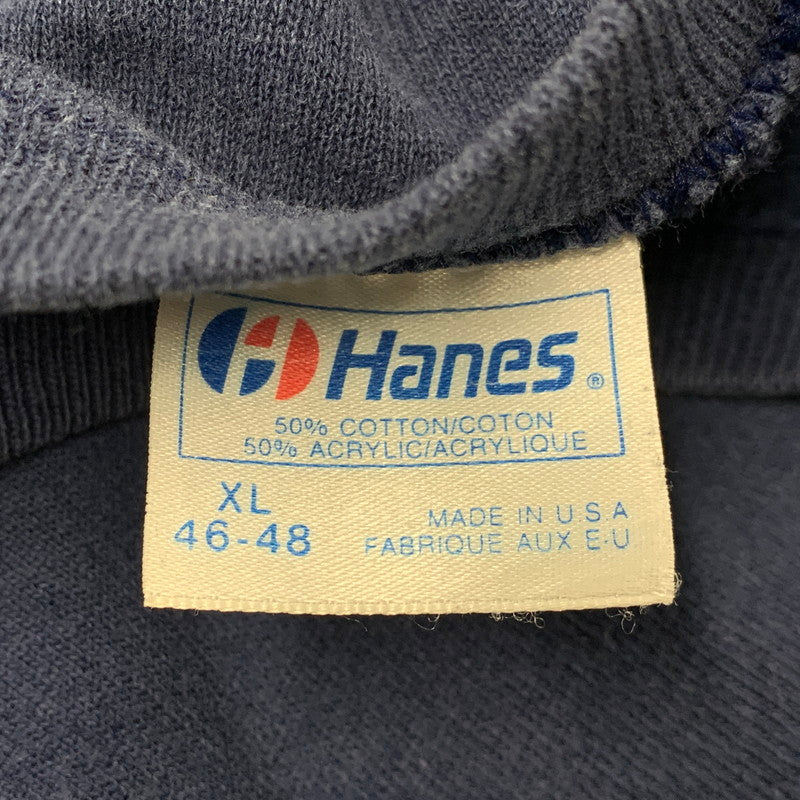 【中古品】【メンズ】 HANES ヘインズ USA製 US.NAVY ユーエスネイビー RAGLAN SLEEVE SWEATSHIRT ラグランスリーブ スウェットシャツ トップス 長袖 146-261015-ya-13-izu サイズ：XL カラー：ネイビー 万代Net店