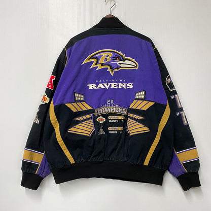 【現状渡し品】【メンズ】 NFL エヌエフエル BALTIMORE RAVENS 2-TIME SUPER BPWL CHAMPIONS JACKET チャンピオンズ ジャケット アウター 146-261015-cs-08-izu サイズ：XXL カラー：パープル 万代Net店