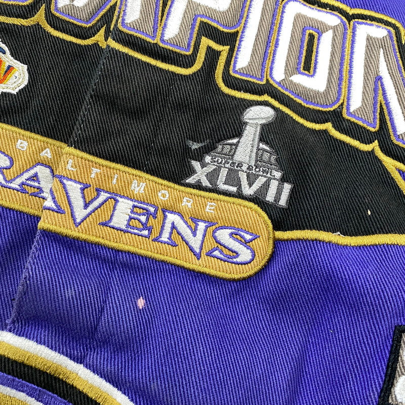 【現状渡し品】【メンズ】 NFL エヌエフエル BALTIMORE RAVENS 2-TIME SUPER BPWL CHAMPIONS JACKET チャンピオンズ ジャケット アウター 146-261015-cs-08-izu サイズ：XXL カラー：パープル 万代Net店