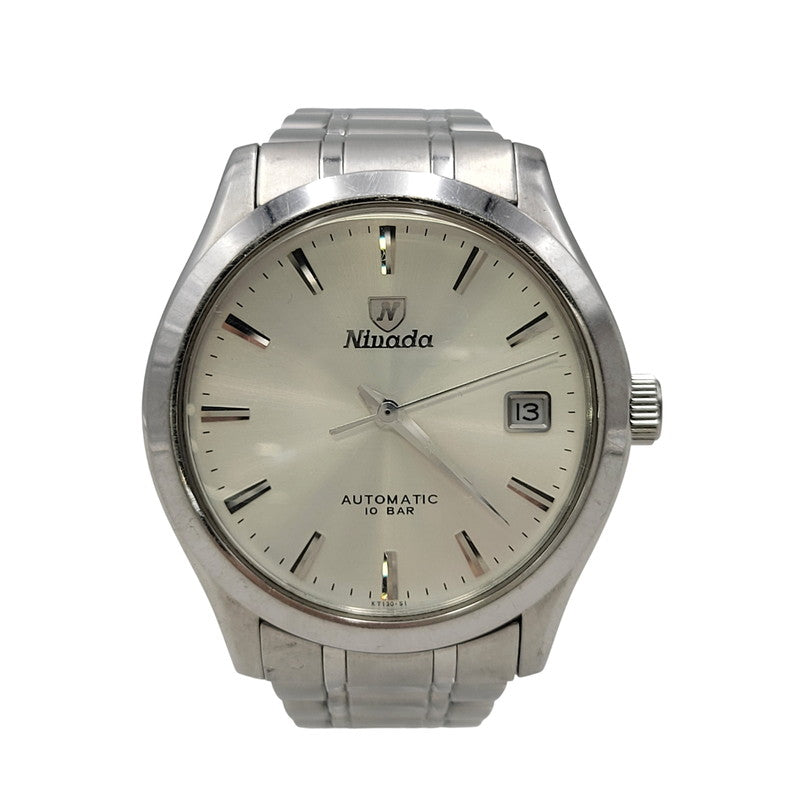 【中古品】【メンズ/レディース】 NIVADA ニバダ AUTOMATIC DATE N024M 自動巻き デイト 裏スケルトン 腕時計 197-261014-as-14-izu カラー：シルバー 万代Net店
