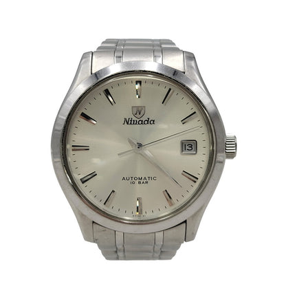 【中古品】【メンズ/レディース】 NIVADA ニバダ AUTOMATIC DATE N024M 自動巻き デイト 裏スケルトン 腕時計 197-261014-as-14-izu カラー：シルバー 万代Net店