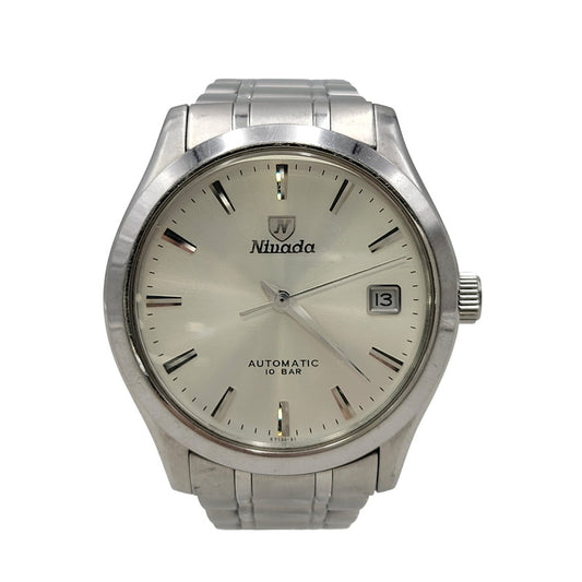 【中古品】【メンズ/レディース】 NIVADA ニバダ AUTOMATIC DATE N024M 自動巻き デイト 裏スケルトン 腕時計 197-261014-as-14-izu カラー：シルバー 万代Net店