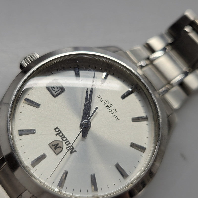 【中古品】【メンズ/レディース】 NIVADA ニバダ AUTOMATIC DATE N024M 自動巻き デイト 裏スケルトン 腕時計 197-261014-as-14-izu カラー：シルバー 万代Net店