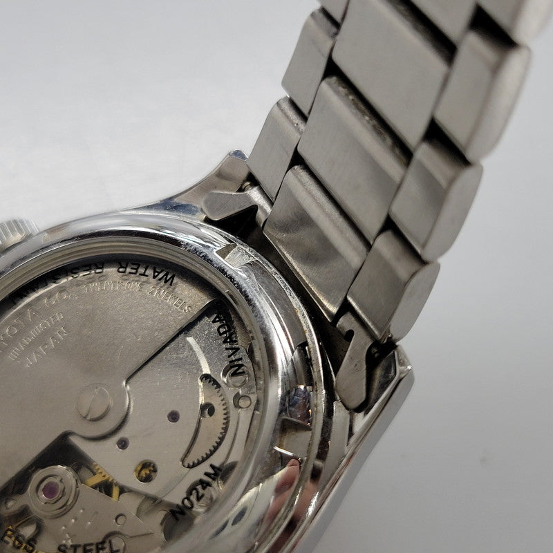 【中古品】【メンズ/レディース】 NIVADA ニバダ AUTOMATIC DATE N024M 自動巻き デイト 裏スケルトン 腕時計 197-261014-as-14-izu カラー：シルバー 万代Net店