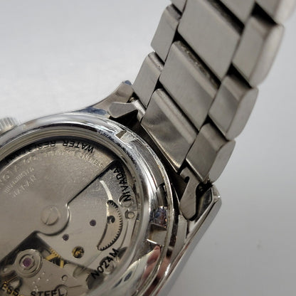 【中古品】【メンズ/レディース】 NIVADA ニバダ AUTOMATIC DATE N024M 自動巻き デイト 裏スケルトン 腕時計 197-261014-as-14-izu カラー：シルバー 万代Net店