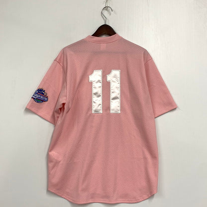【中古品】【メンズ】 SUPREME シュプリーム 25SS S LOGO BASEBALL HENLEY ロゴ ベースボール ヘンリー トップス 半袖 149-261015-ya-05-izu サイズ：M カラー：ピンク 万代Net店