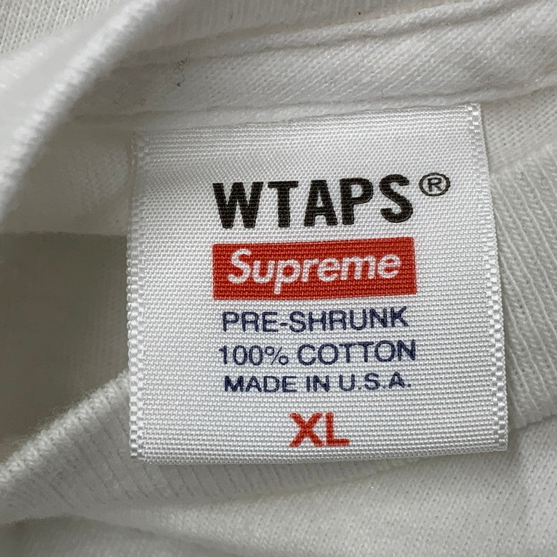 【中古品】【メンズ】 SUPREME シュプリーム×WTAPS ダブルタップス 21AW SIC'EM! TEE Tシャツ トップス 半袖 149-261015-ya-01-izu サイズ：XL カラー：ホワイト 万代Net店