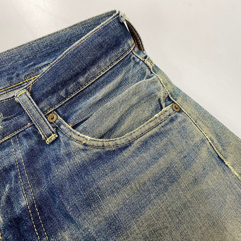 【現状渡し品】【メンズ】 EVISU エヴィス 2504XX NO2 シンチバック カモメ PAINT DENIM PANTS ペイント デニム パンツ ボトムス 157-261013-kh-02-izu サイズ：32×35 カラー：インディゴ 万代Net店