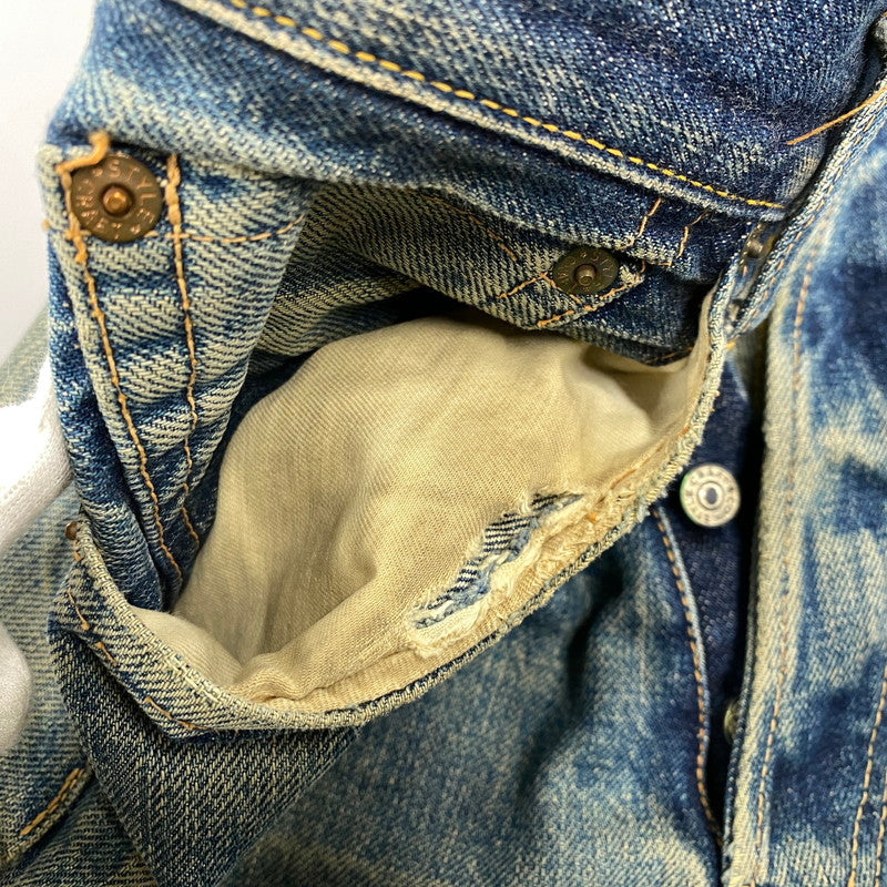【現状渡し品】【メンズ】 EVISU エヴィス 2504XX NO2 シンチバック カモメ PAINT DENIM PANTS ペイント デニム パンツ ボトムス 157-261013-kh-02-izu サイズ：32×35 カラー：インディゴ 万代Net店