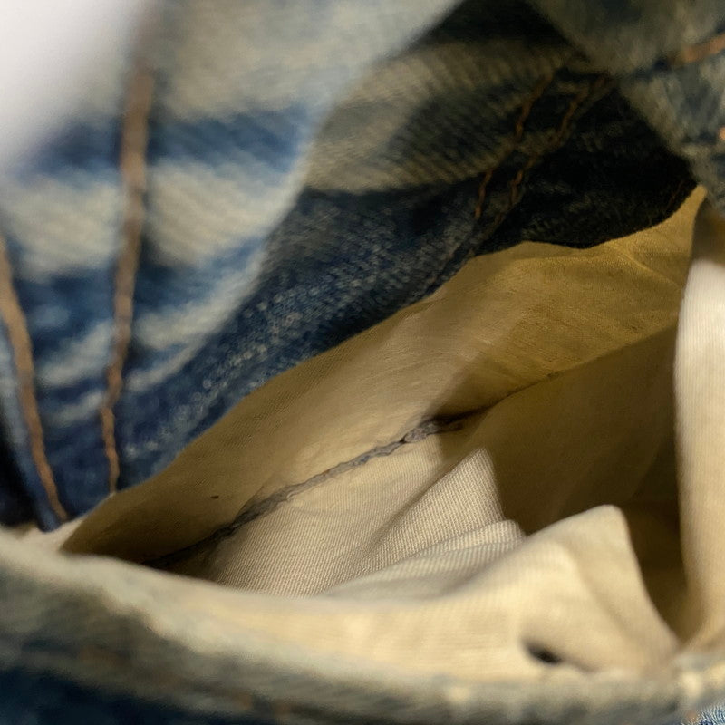 【現状渡し品】【メンズ】 EVISU エヴィス 2504XX NO2 シンチバック カモメ PAINT DENIM PANTS ペイント デニム パンツ ボトムス 157-261013-kh-02-izu サイズ：32×35 カラー：インディゴ 万代Net店