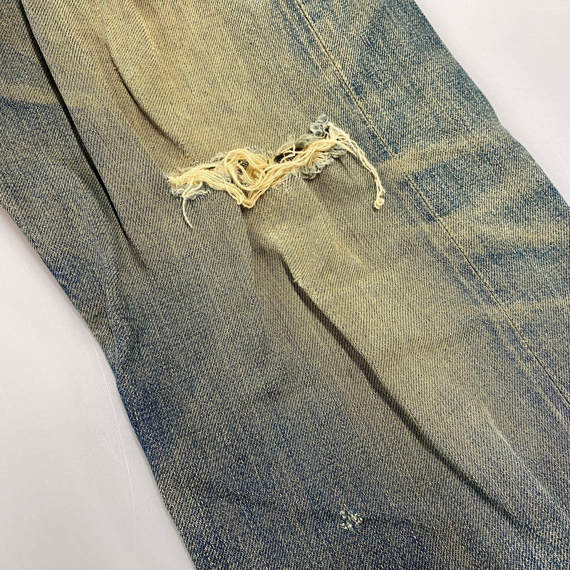 【現状渡し品】【メンズ】 EVISU エヴィス 2504XX NO2 シンチバック カモメ PAINT DENIM PANTS ペイント デニム パンツ ボトムス 157-261013-kh-02-izu サイズ：32×35 カラー：インディゴ 万代Net店
