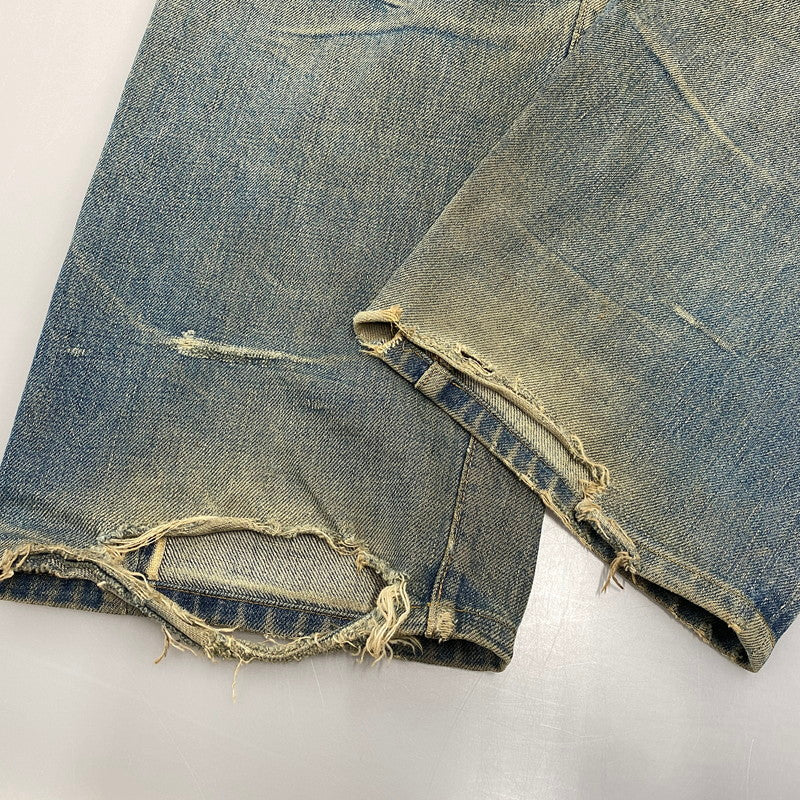 【現状渡し品】【メンズ】 EVISU エヴィス 2504XX NO2 シンチバック カモメ PAINT DENIM PANTS ペイント デニム パンツ ボトムス 157-261013-kh-02-izu サイズ：32×35 カラー：インディゴ 万代Net店