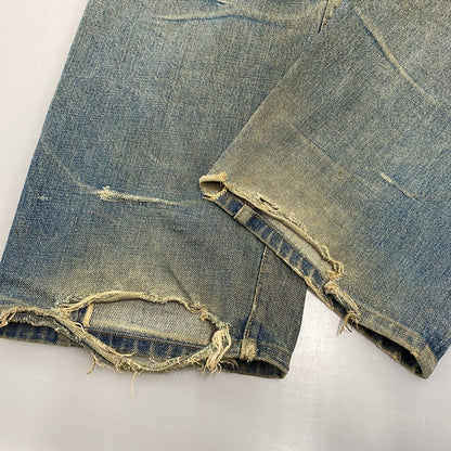 【現状渡し品】【メンズ】 EVISU エヴィス 2504XX NO2 シンチバック カモメ PAINT DENIM PANTS ペイント デニム パンツ ボトムス 157-261013-kh-02-izu サイズ：32×35 カラー：インディゴ 万代Net店