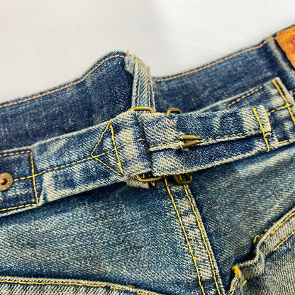 【現状渡し品】【メンズ】 EVISU エヴィス 2504XX NO2 シンチバック カモメ PAINT DENIM PANTS ペイント デニム パンツ ボトムス 157-261013-kh-02-izu サイズ：32×35 カラー：インディゴ 万代Net店